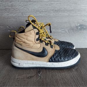 Kids High-Top Sneakers with Black and Tan Accents